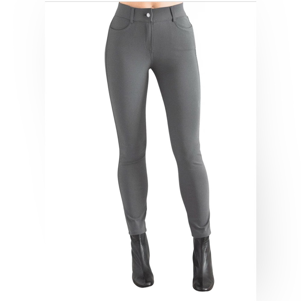 ELAINE KIM - TECH STRETCH JEANS WITH LEATHER PIPING - QUINLEY